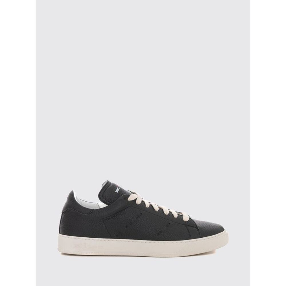 Kiton Men Kiton Low-Top Grained Leather Trainers With Round Toe And Rubber Sole